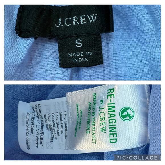 J Crew Veda Pastel Stripe Metallic Thread 100% Cotton Belted Dress Small Pockets - Picture 13 of 13